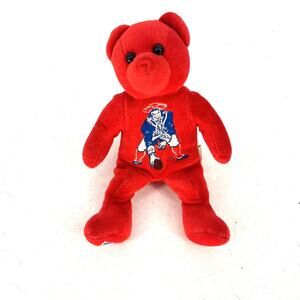 New England Patriots Established 1960 Team Beans Bear Beanie Red NFL Football